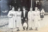 Trip with S. K. Neumann Plants to Hradec near Opava, Vasiliki Niku on the right, her husband in the middle