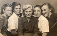 Vasiliki Niku (second from left) with friends during her studies