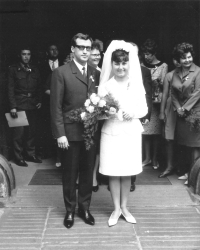 Newlyweds Karel Sedláček and Jarmila Sedláčková, née Böhmová, 1966