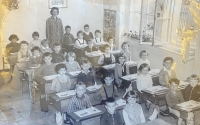 Zdenka Brejníková as a teacher in Černčice, 1965/1966