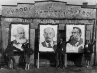 Olga Sozanská (right) next to her husband, 1 May 1965