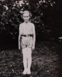 Vlasta Smetánková as the Firebird in a school theatre play in Licibořice, 1958