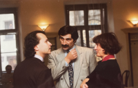 Jan Lukšík (centre) with his wife Světlana and violin virtuoso Václav Hudeček