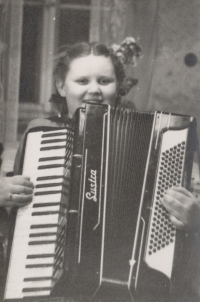 Miloslava Bičíková in the 1950s. All children were musically gifted after their father, František