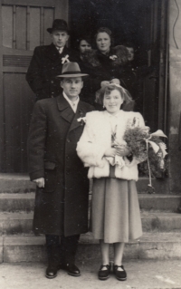 Wedding of Miroslav Jurníček, Prague-Liben, 1951