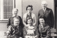 Top row, L to R: mother Ludmila, Zdeňka, father Adolf. Bottom row L to R: brother-in-law Čestmír Vach, niece Zdeňka Vachová, sister Dana, latter 1980s