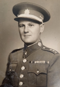 František Fikota, grandfather of the witness, father of Olga Fikotová, in uniform of the Czechoslovak army