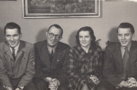 Second husband of the witness, Zdeněk Bičík, his parents and brother Otakar in Pardubice