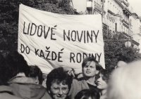 Berez and Hradilek's banner, 30 June 1989, photographed by Karel Pořízka, part 1
