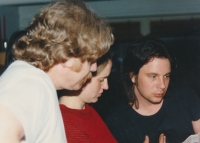 Witness (right) with Michaela Antalíková and Paul Wilson, late 1980s