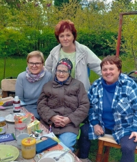 Zdeňka Pivrncová with her daughters Alena, Věra and Zdena in 2024