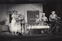 Marie Fejtková as the Snow White during a performance of the Vrchlický theatre ensemble in Jaroměř, 1960s