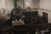 Inside the Evangelical church in Hradiště, her father Ladislav Smetanka played the organ there for more than 60 years