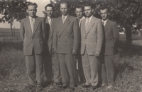 Jurníček brothers from left: Ladislav, Jan, Vítězslav, Miroslav, Leopold, Hačky, turn of the 1940s and 50s