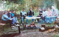 Exchange trip with students of Josef Ressel Gymnasium Chrudim in Balingen, Germany, 1994. Vlasta Chládková on the left