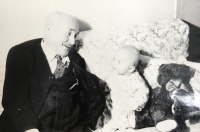 Witness's father-in-law Václav with his grandson, Christmas 1959