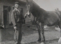 Father Ladislav Smetanka in Šiškovice No.2 (31) before 1957, before the establishment of the JZD