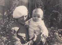 With mother Aloisie Hlačíková