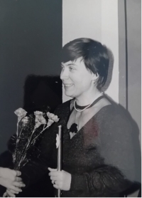 Magdaléna Bílková Tůmová at a flute concert; 1970s