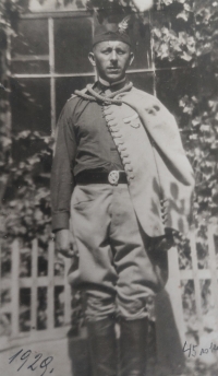 Grandfather František Škoda, a Sokol member, Terezín 1929