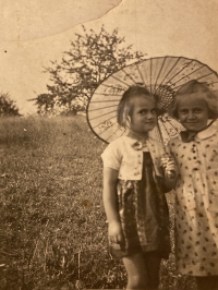 Ludmila (left) with a friend, 1942