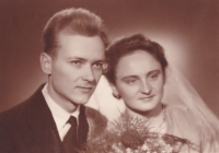 Wedding photo of Vladimír and Milada Kotland, 2 March 1957