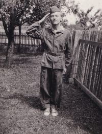 Vladimir Kotland on a walk at the military service, 1958