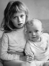 Olga Sozanská's daughters Monika and Kateřina, 1971