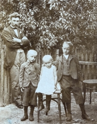 Father Josef Winkler ("in his little dress, he was still peeing in his pants, so he couldn't wear trousers..."), grandfather Josef Winkler