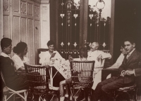 The Löw-Beer family on the terrace of their villa in Brno