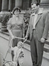 Josef Jelínek with wife and elder son, 1962
