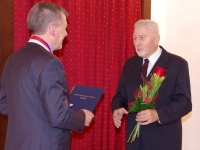 Josef Vlasák receiving the honorary citizenship of Znojmo, 2015