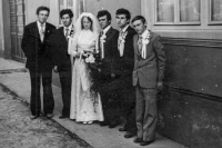 Alois Klepáček (far left) with his relatives in Banat, Romania, undated