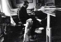 With Ferda the dog, circa 2000