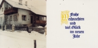 New Year's card of the parents' house in Drasenhofen, with skylight facing towards Mikulov