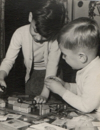 Petr Dujka with brother Michal, 1950s