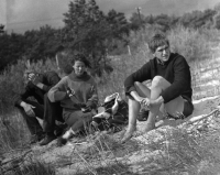 With her future husband Ota Pajer, Poland, 1964