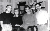 With family in the late 1990s