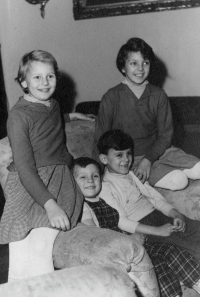 Petr Dujka with siblings Markéta, Monica and Michal, circa 1957
