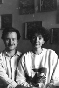 Vera Meier with her brother, 1994