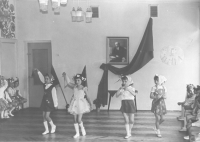 Vera Meier during a school performance at age eight