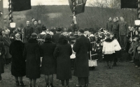  Photo from the funeral of the victims of the explosion on 1 February 1944 in the Bojkovice armoury, in which Ludmila Kuklová's cousin, Ludmila Kavková, died