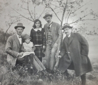 In the middle the mother of the witness Vlasta Škodová, on the right František Škoda