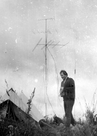 Participant of the listening expedition Jiří Krákora, Rügen, late 70s/early 1980s.