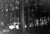 Camping with a radio in the woods near Berlin, late 1970s and early 1980s