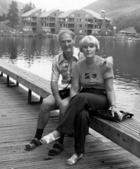 Jindřich Goba with wife Zdenka on a trip in Veil, Colorado, USA