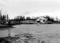 Teacher's cottage on the lake shore in Canada