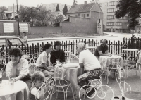 Radmila Chovancová with her friend Jana Konečná and her colleague at Myslivna, Gottwaldov, 1988