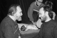 On the right Ctibor Navrátil with Egon Bondy in a picture from Bondy's 60th birthday celebration