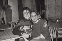 Radmila Chovancová with her friend Hana Škrobáková in the mountains, on the right, 1989